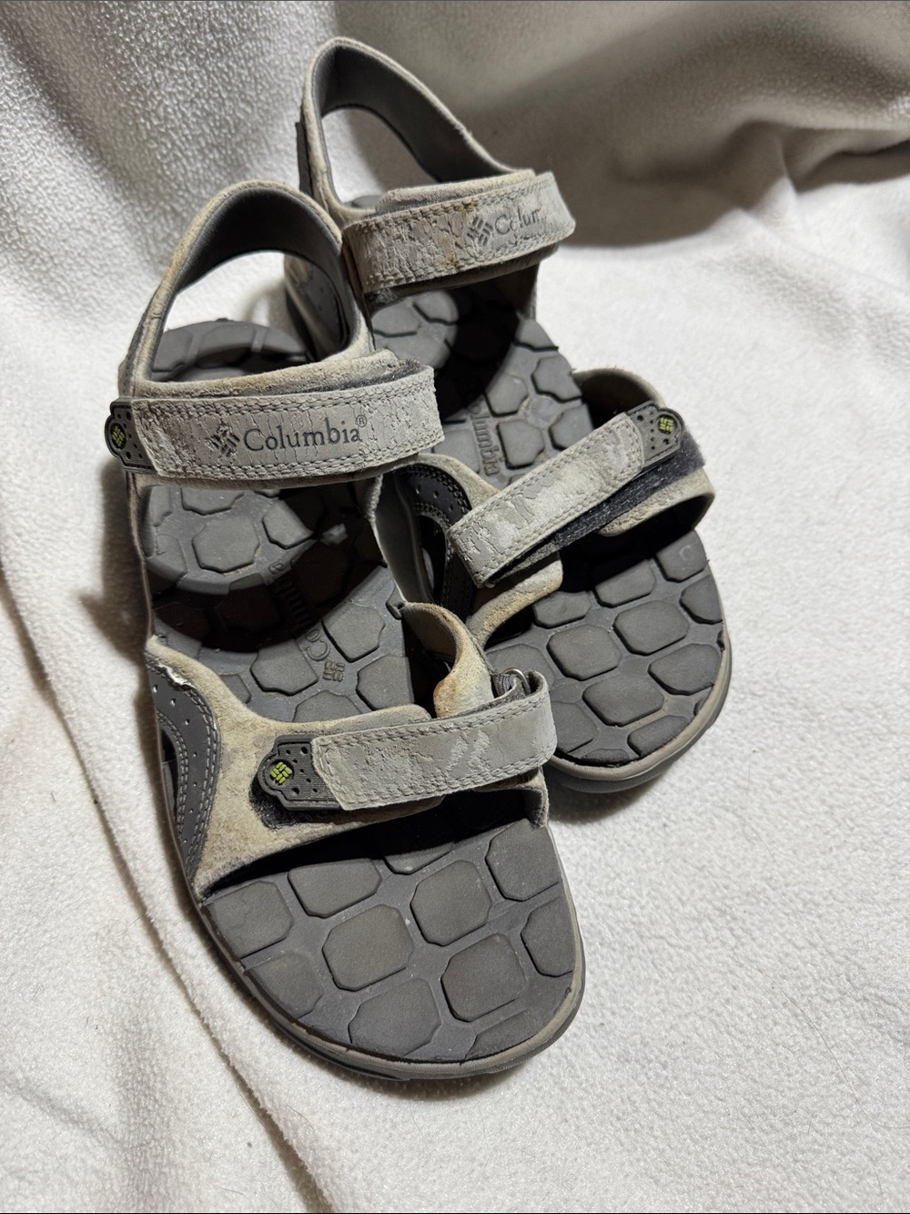 Columbia Kids Gray and Black Outdoor Sandals - Adjustable Straps